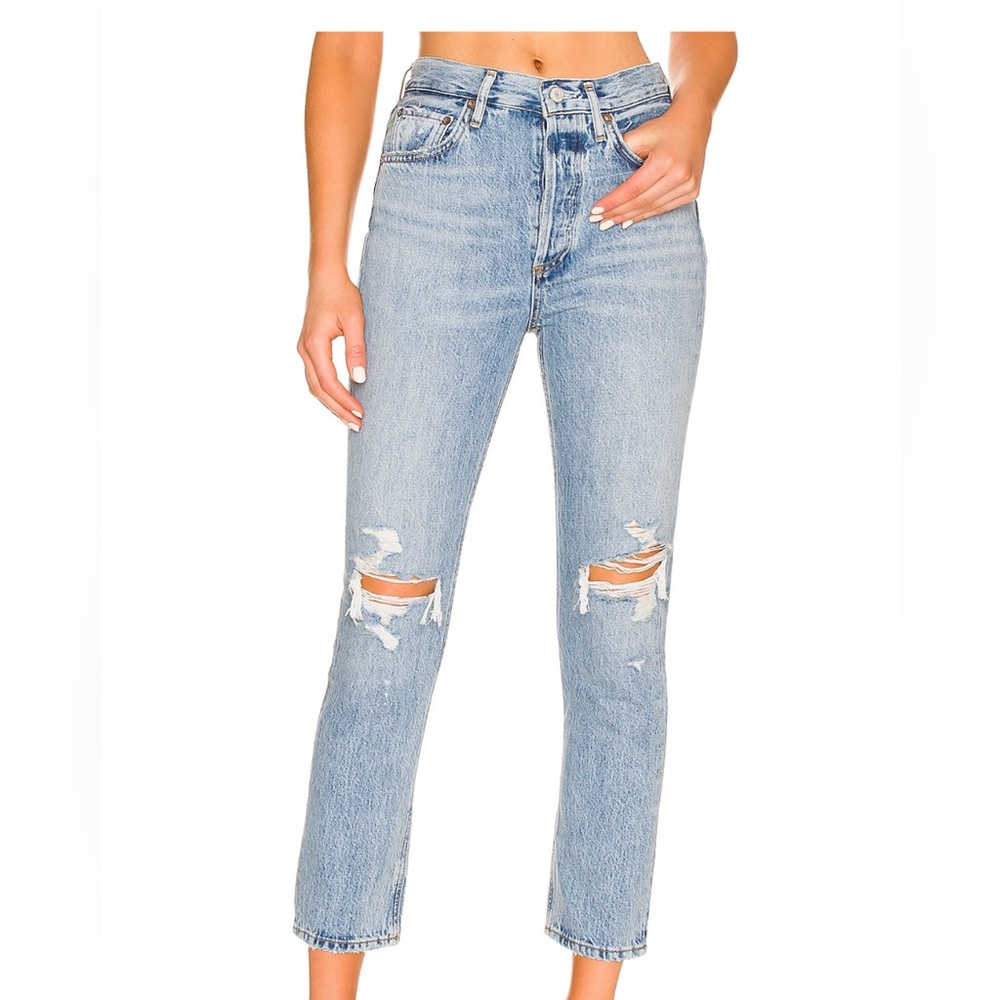 Agolde Riley high rise straight crop